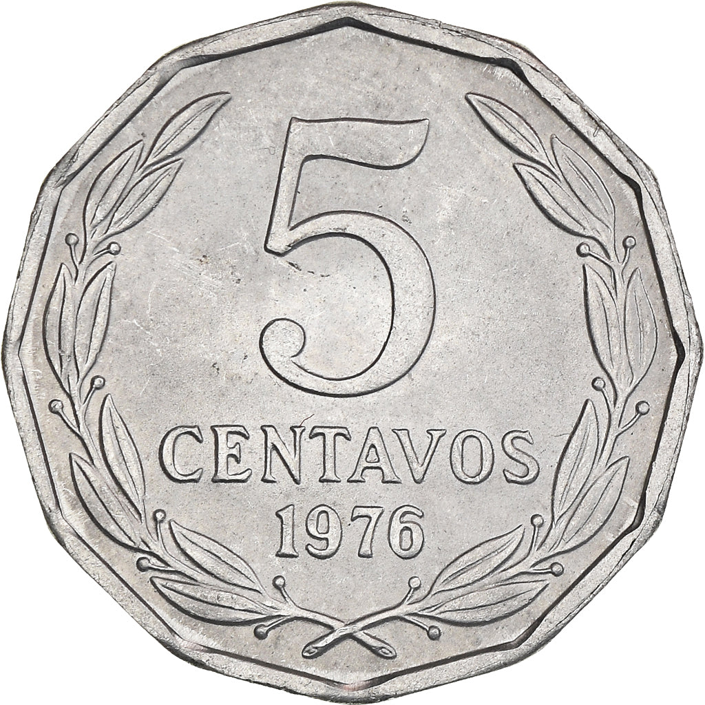 Coin, Chile, 5 Centavos, 1976, Santiago, AU(55-58), Aluminum, KM:204a