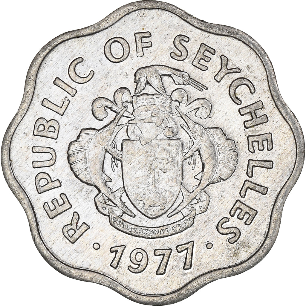 Monnaie, Seychelles, 5 Cents, 1977, British Royal Mint, TTB, Aluminium, KM:31