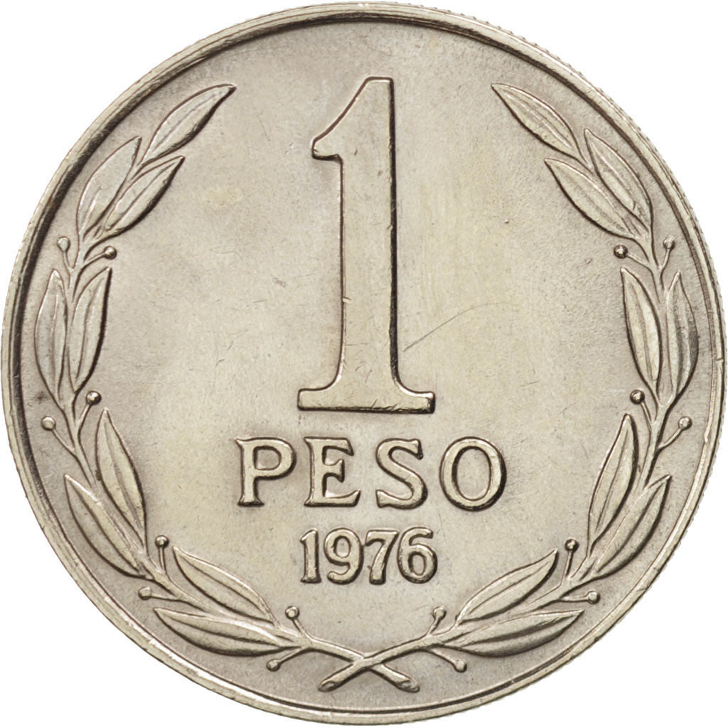 Moneta, Cile, Peso, 1976, SPL-, Rame-nichel, KM:208