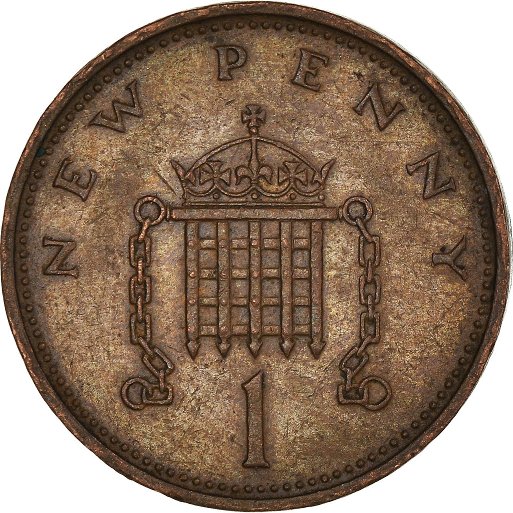 Coin, Great Britain, Elizabeth II, New Penny, 1971, EF(40-45), Bronze, KM:915