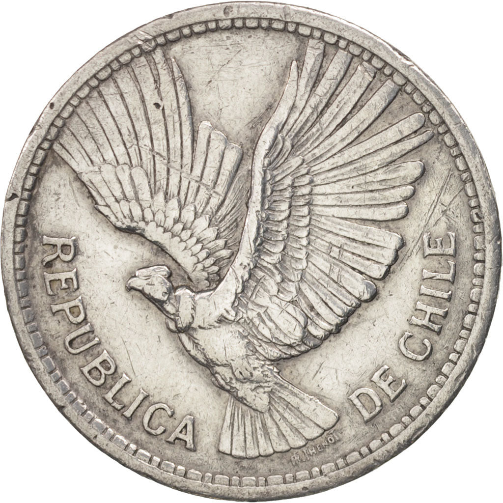 Cile, 10 Pesos, 1958, BB, Alluminio, KM:181