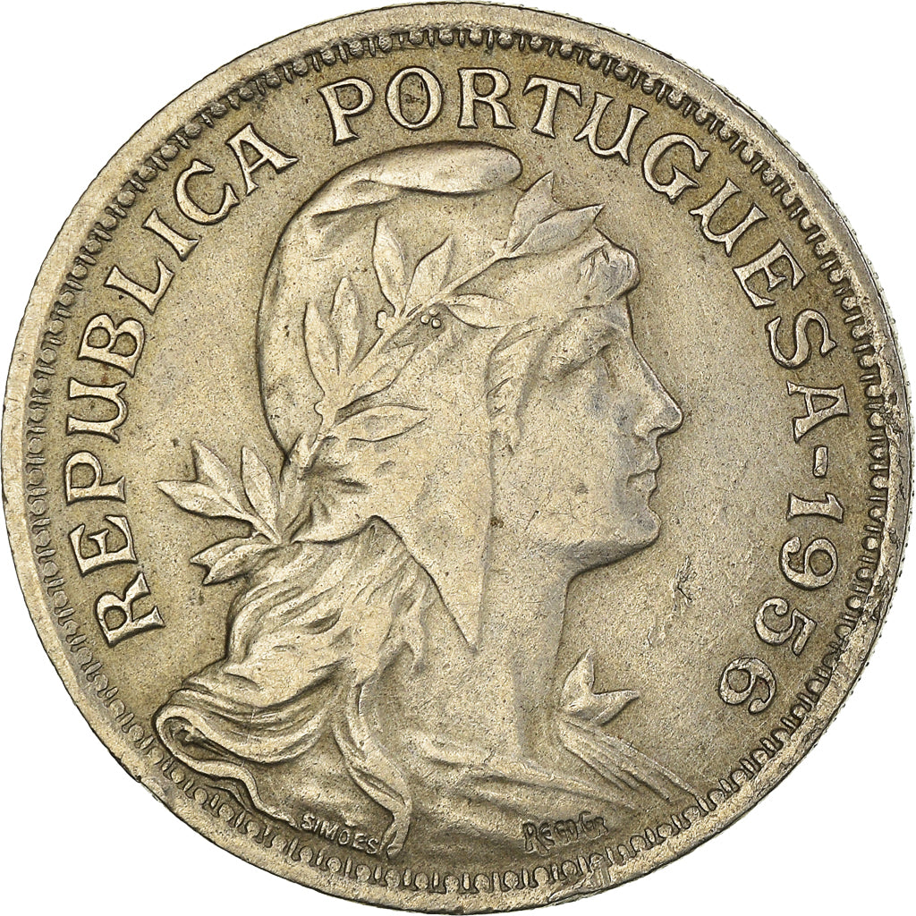 Coin, Portugal, 50 Centavos, 1956, EF(40-45), Copper-nickel, KM:577