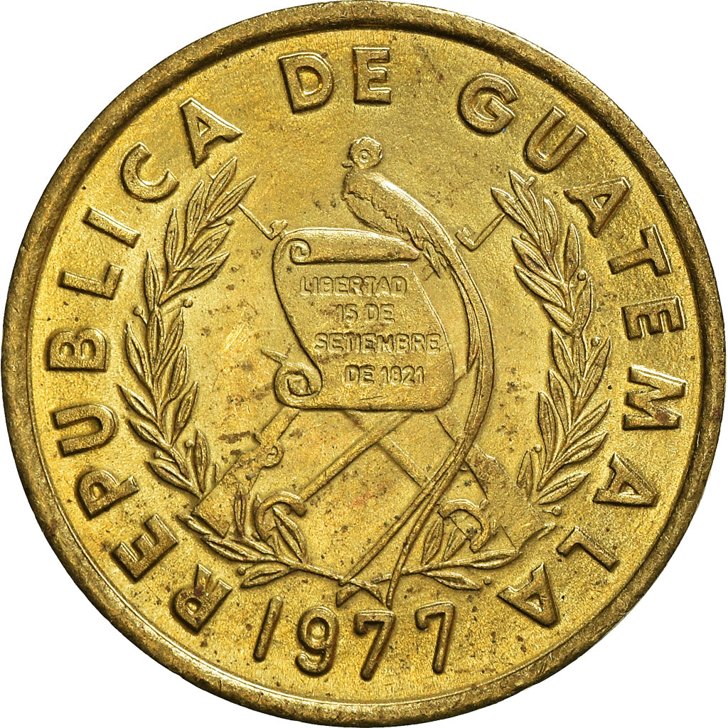 Coin, Guatemala, Centavo, Un, 1977, AU(55-58), Brass, KM:275.1