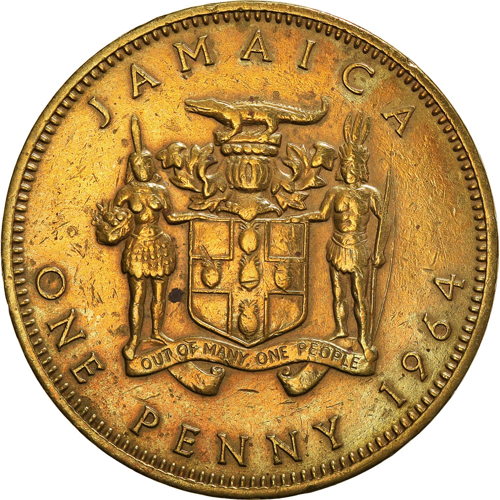 Coin, Jamaica, Elizabeth II, Penny, 1964, VF(30-35), Nickel-brass, KM:39