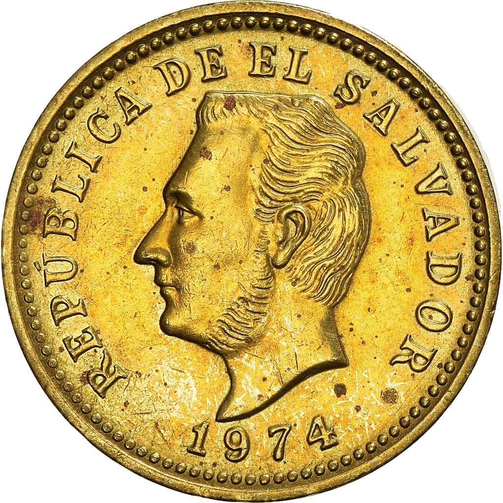 Coin, El Salvador, 3 Centavos, 1974, British Royal Mint, England, AU(50-53)