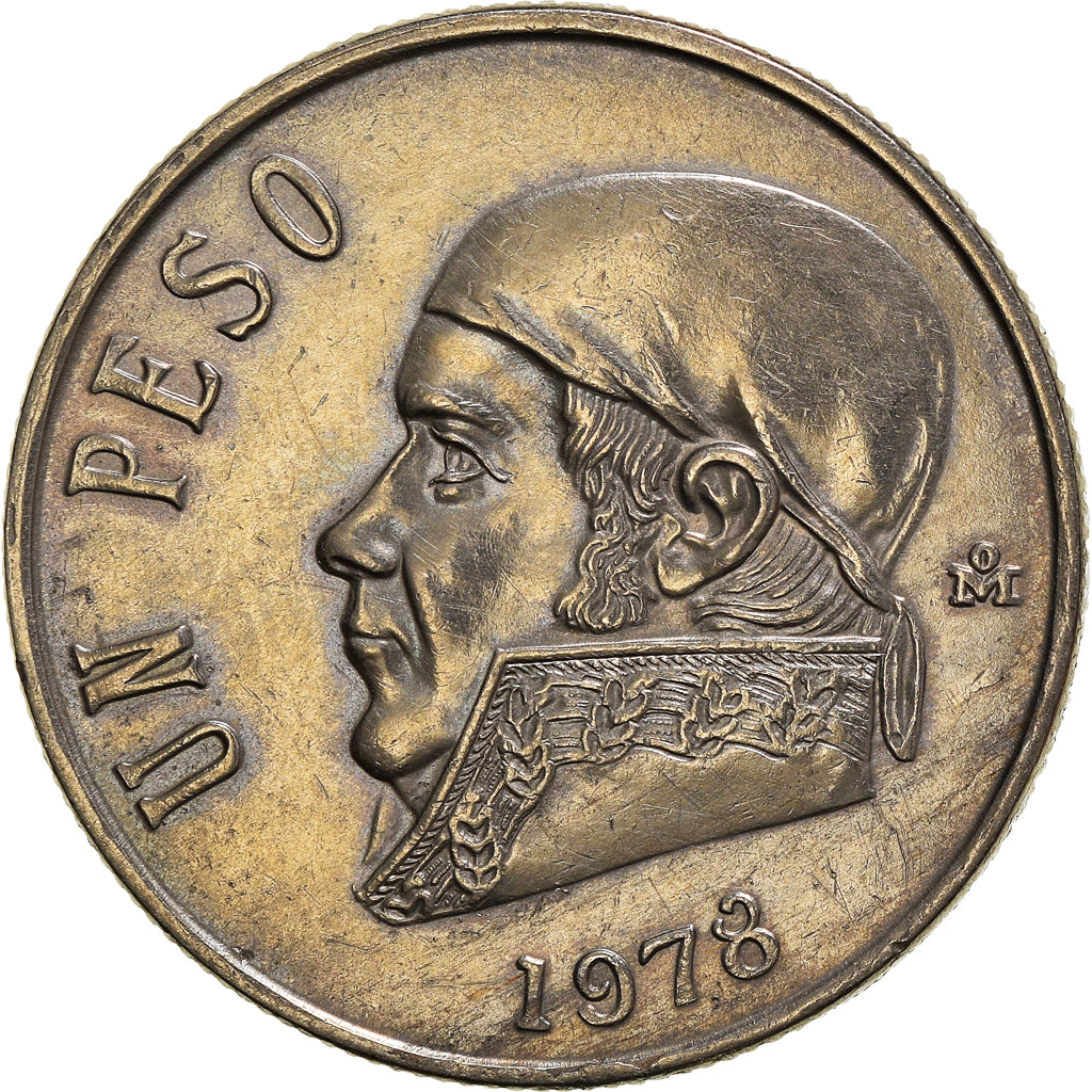 Moneda, México, Peso, 1978, Mexico City, open 8, MBC+, Cobre - níquel, KM:460