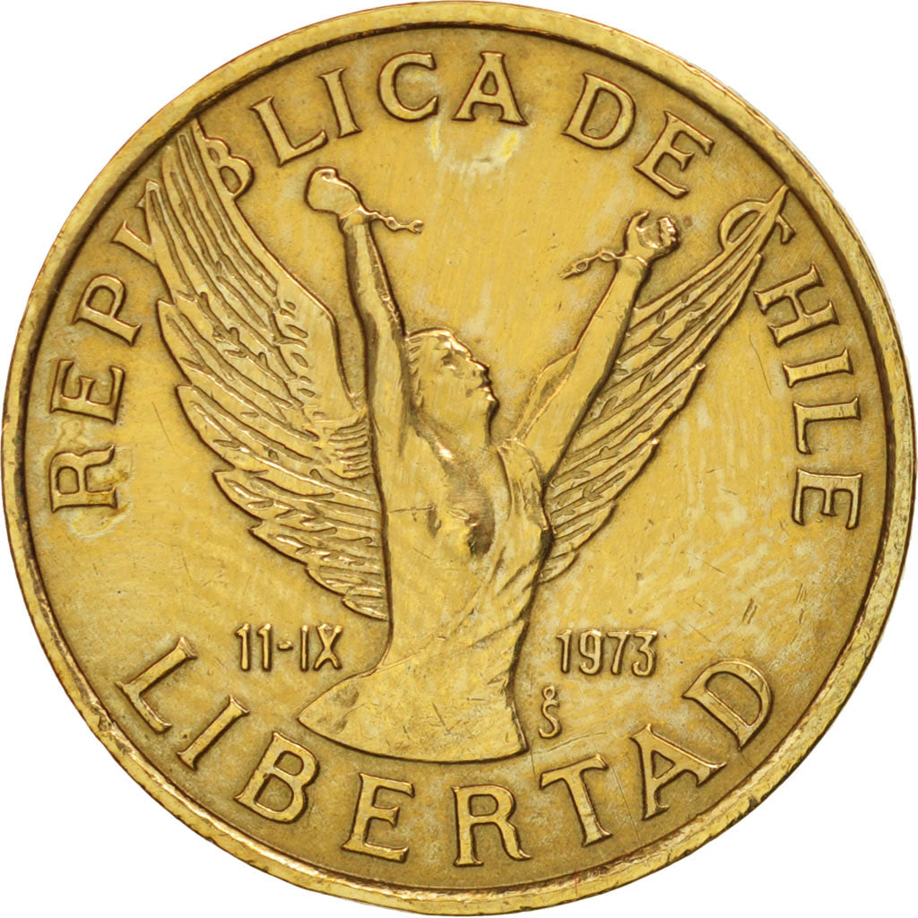 Coin, Chile, 5 Pesos, 1981, Santiago, AU(55-58), Aluminum-Bronze, KM:217.1