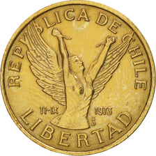 Coin, Chile, 5 Pesos, 1981, Santiago, AU(55-58), Aluminum-Bronze, KM:217.1