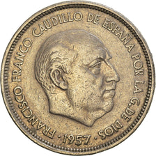 Monnaie, Espagne, Caudillo and regent, 25 Pesetas, 1961, TTB, Cupro-nickel