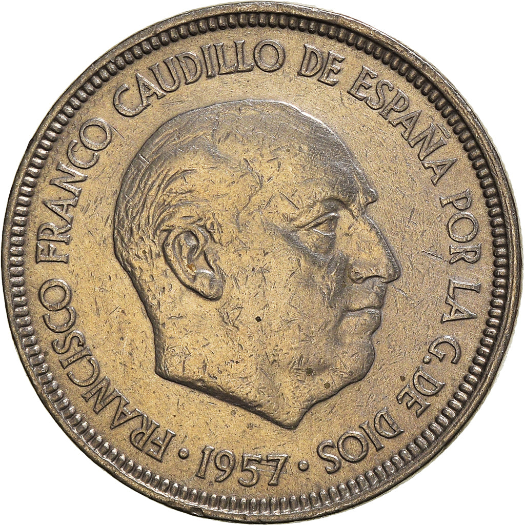 Moneta, Hiszpania, Caudillo and regent, 5 Pesetas, 1966, EF(40-45)