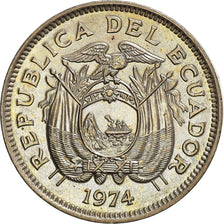 Coin, Ecuador, 20 Centavos, 1974, MS(63), Copper-nickel, KM:77.2