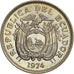 Coin, Ecuador, 20 Centavos, 1974, MS(63), Copper-nickel, KM:77.2