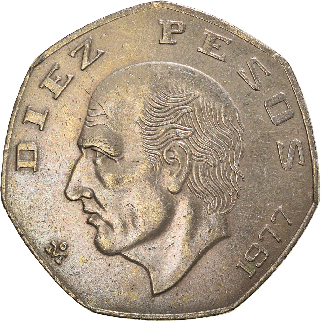 Münze, Mexiko, 10 Pesos, 1977, Mexico City, SS, Kupfer-Nickel, KM:477.1