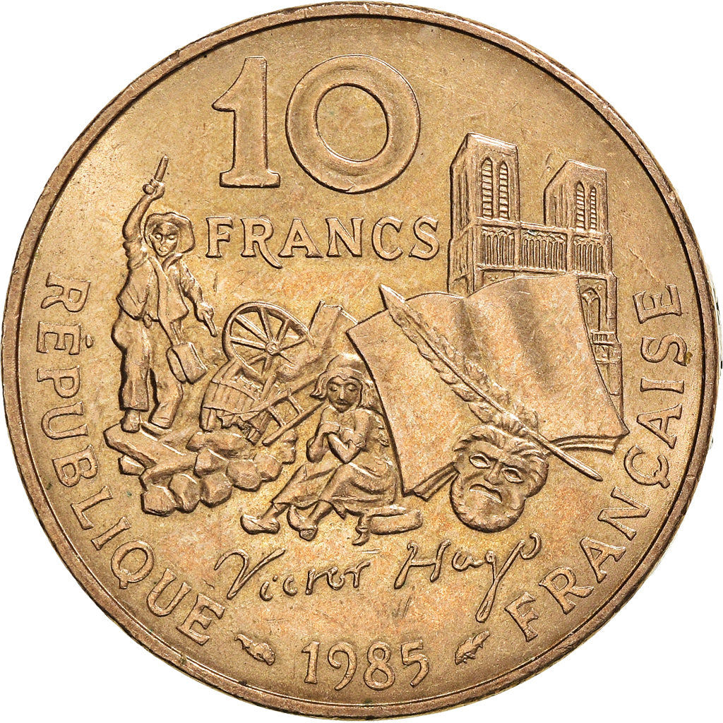 Coin, France, 10 Francs, 1985, Victor Hugo, EF(40-45), Copper-nickel, KM:956