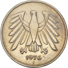 Coin, GERMANY - FEDERAL REPUBLIC, 5 Mark, 1976, Hamburg, EF(40-45)