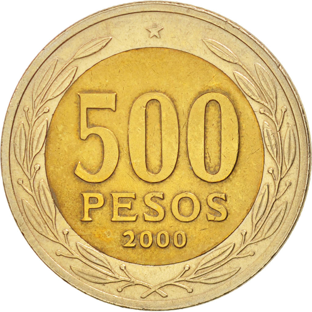 Chile, 500 Pesos, 2000, Santiago, TTB, Bi-Metallic, KM:235