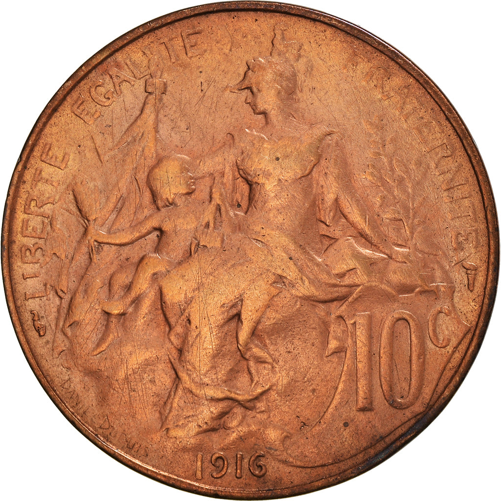 Coin, France, Dupuis, 10 Centimes, 1916, Paris, VF(20-25), Bronze, KM:843