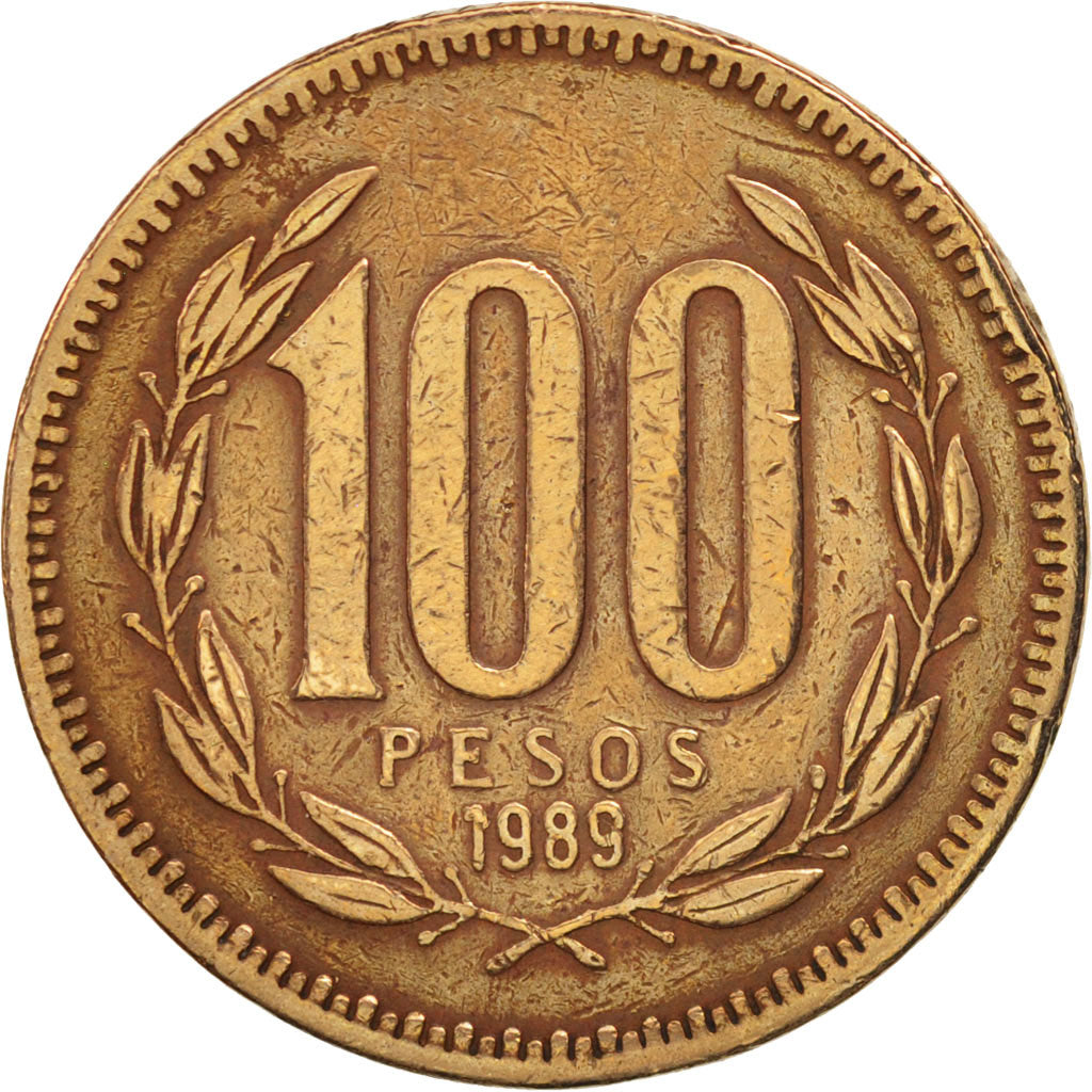 Moneta, Cile, 100 Pesos, 1989, Santiago, BB, Alluminio-bronzo, KM:226.2
