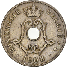 Moneta, Belgio, 25 Centimes, 1908, BB, Rame-nichel, KM:63