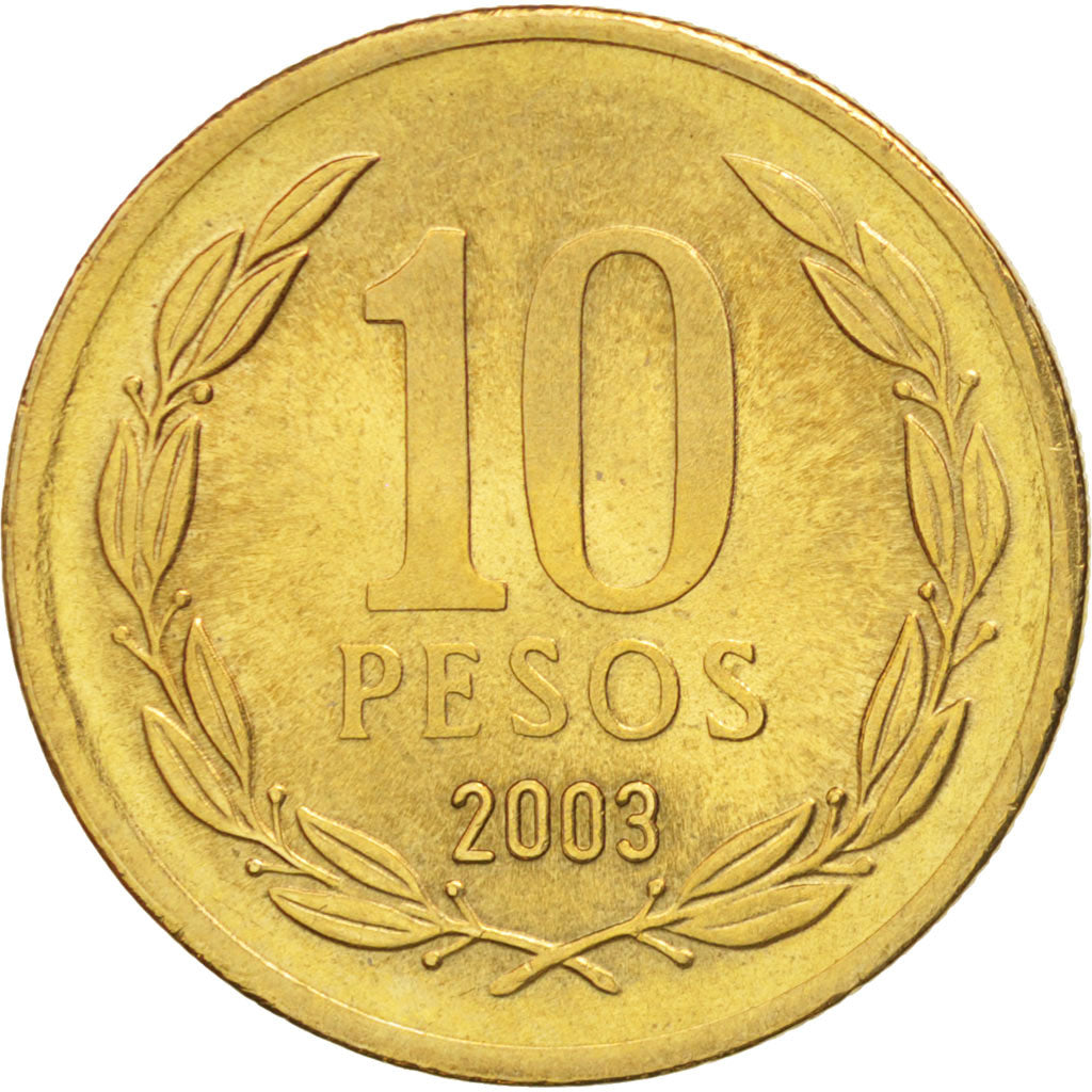 Münze, Chile, 10 Pesos, 2003, Santiago, UNZ, Aluminum-Bronze, KM:228.2