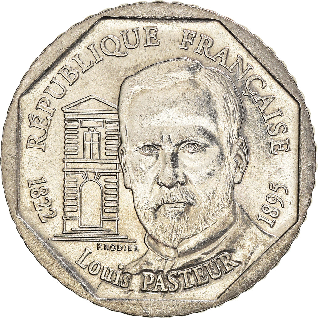 Coin, France, Pasteur, 2 Francs, 1995, EF(40-45), Nickel, KM:1119
