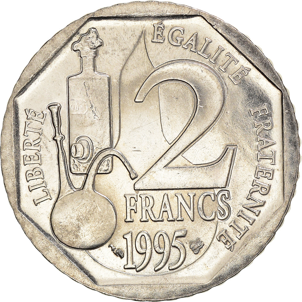 Coin, France, Pasteur, 2 Francs, 1995, EF(40-45), Nickel, KM:1119