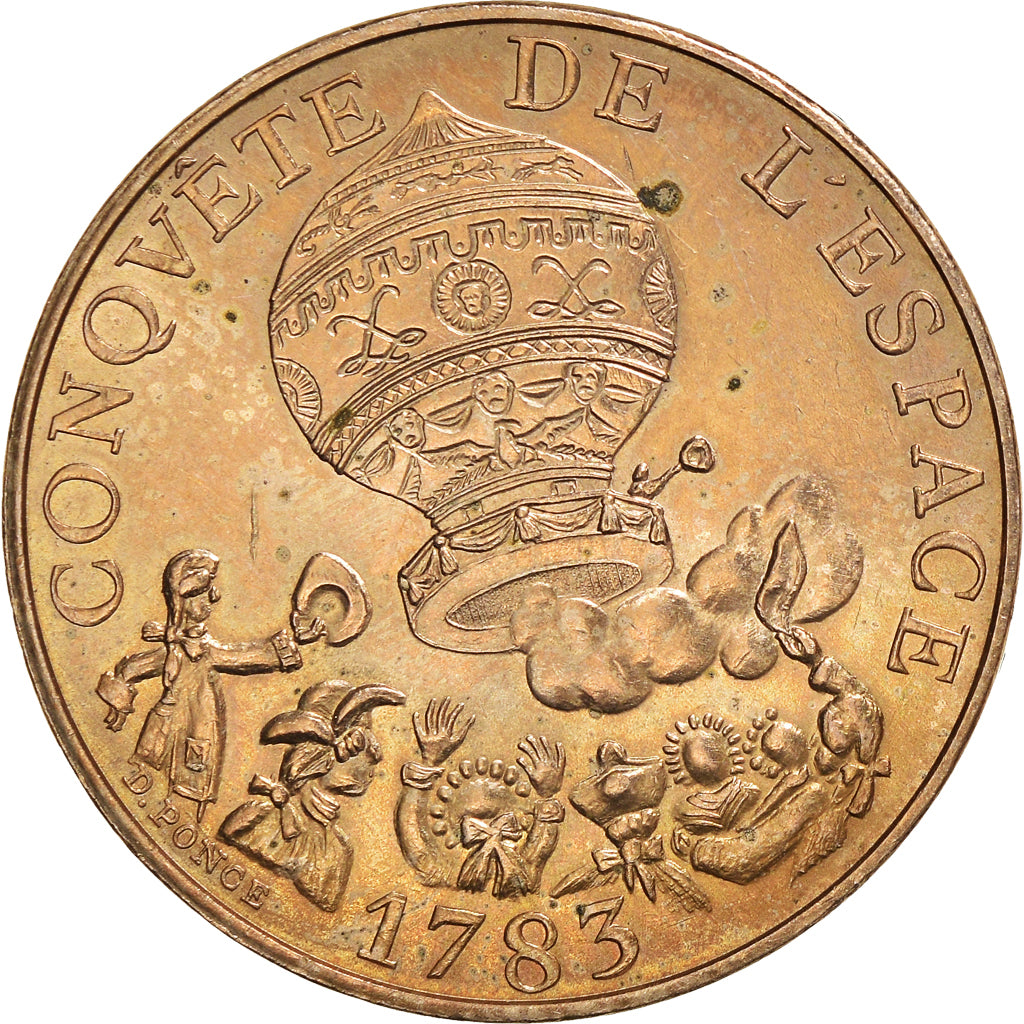 Moneta, Francia, La conquête, 10 Francs, 1983, BB, Nichel-bronzo, KM:952