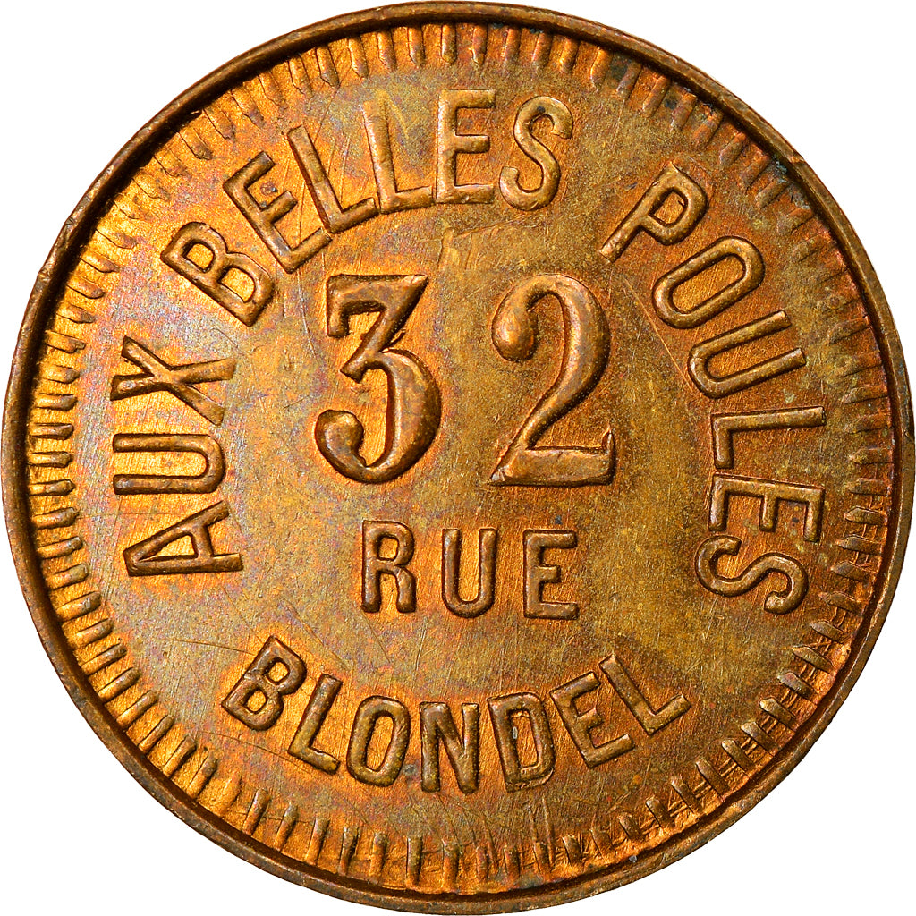 Francja, Token, Maison close, paris, Aux Belles Poules, 32 Rue Blondel