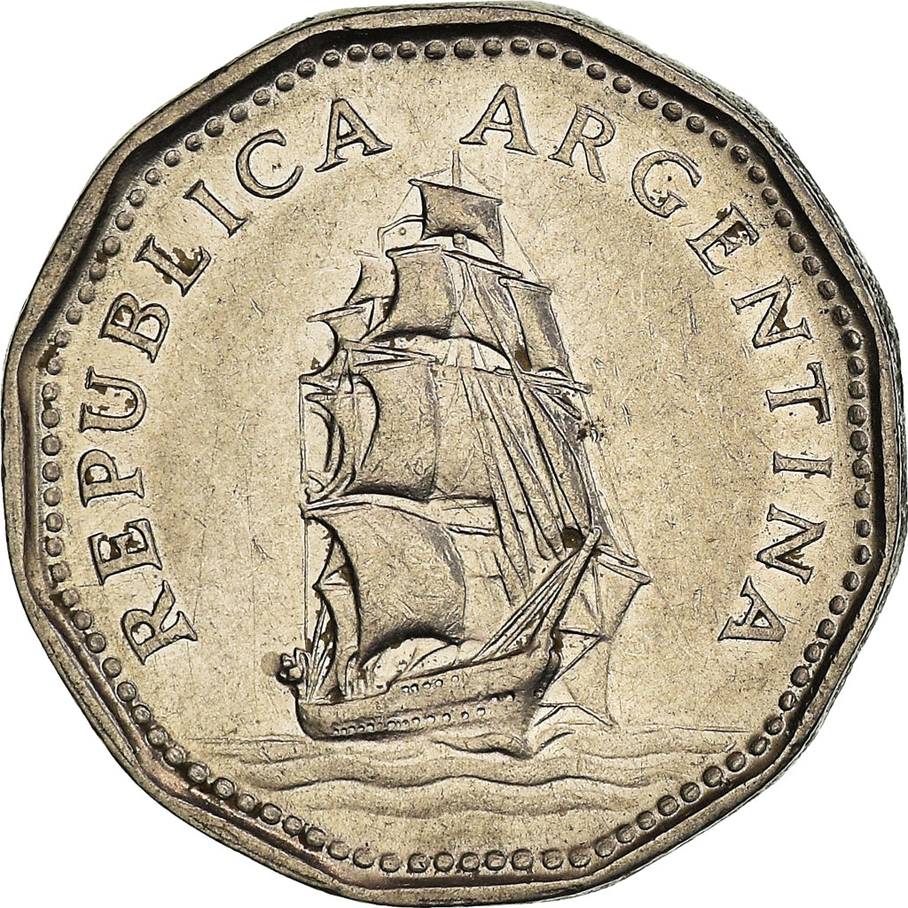 Coin, Argentina, 5 Pesos, 1964, EF(40-45), Nickel Clad Steel, KM:59