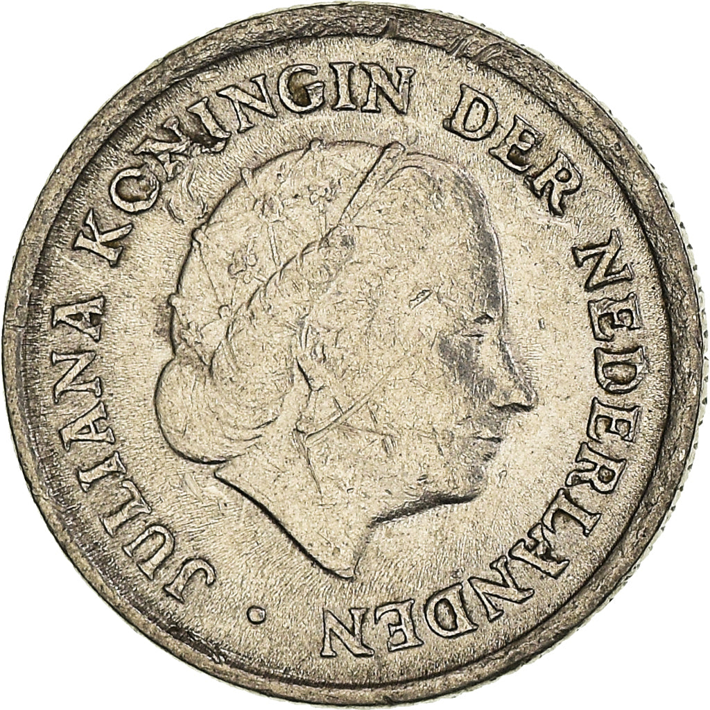 Moneta, Paesi Bassi, Juliana, 10 Cents, 1965, BB, Nichel, KM:182