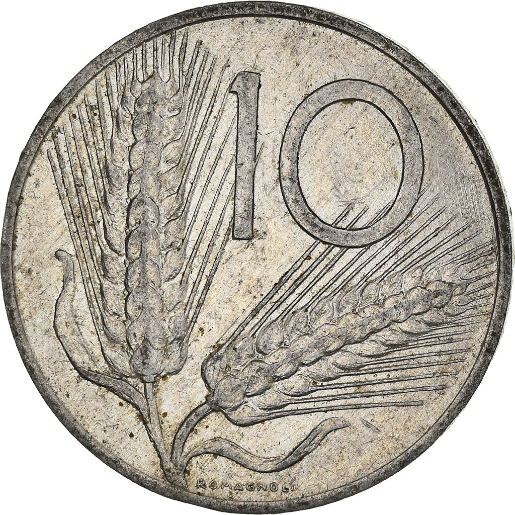 Coin, Italy, 10 Lire, 1980, Rome, VF(20-25), Aluminum, KM:93