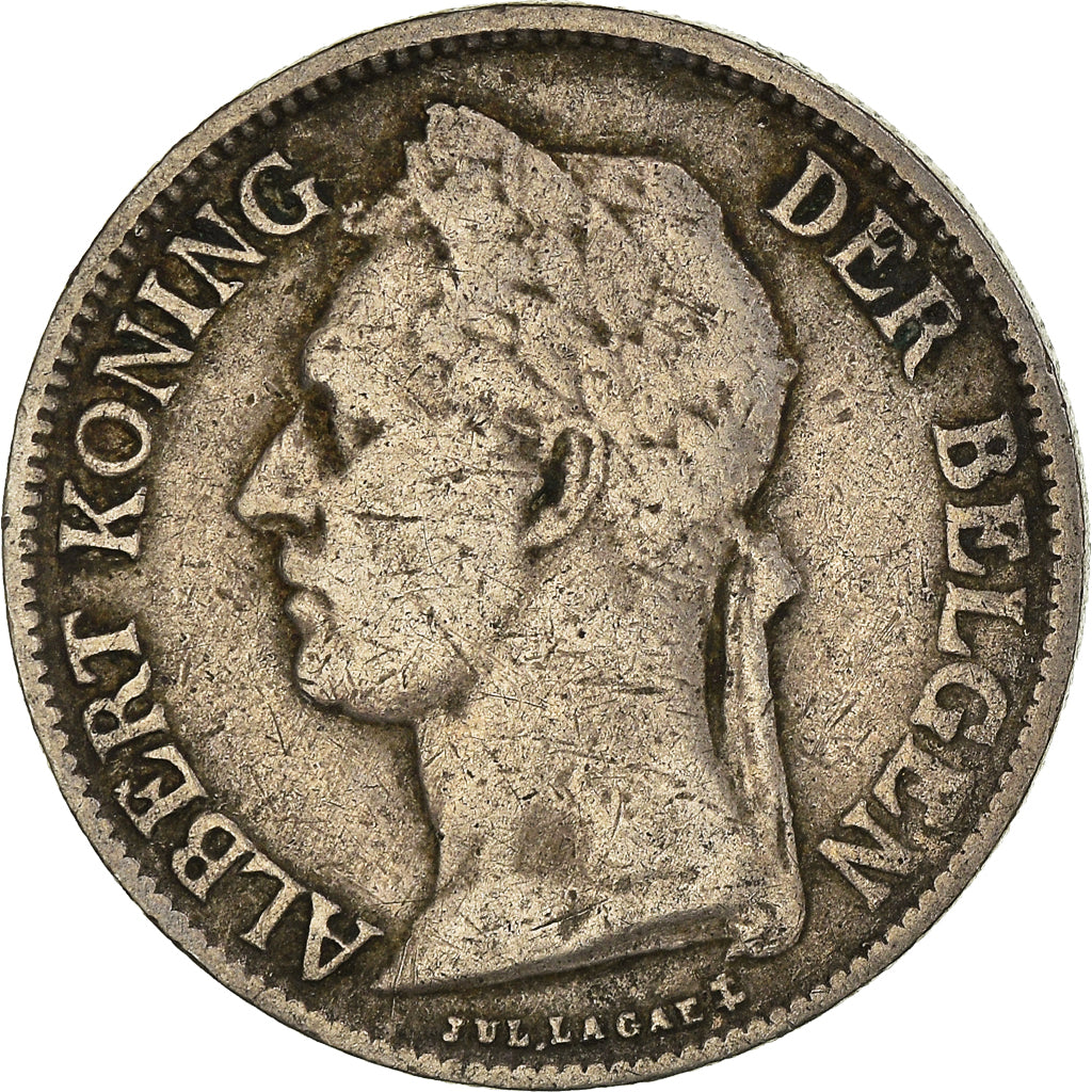 Coin, Belgian Congo, 50 Centimes, 1924, VF(30-35), Copper-nickel, KM:23