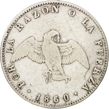 Cile, Decimo, 1860, MB+, Argento, KM:124a