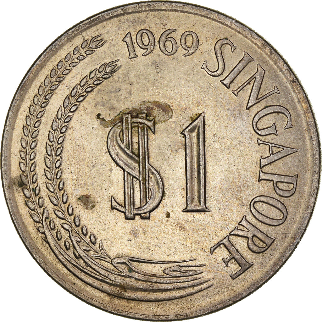 Coin, Singapore, Dollar, 1969, Singapore Mint, EF(40-45), Copper-nickel, KM:6