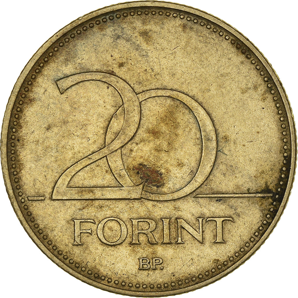Moneta, Ungheria, 20 Forint, 1993, Budapest, MB, Nichel-ottone, KM:696