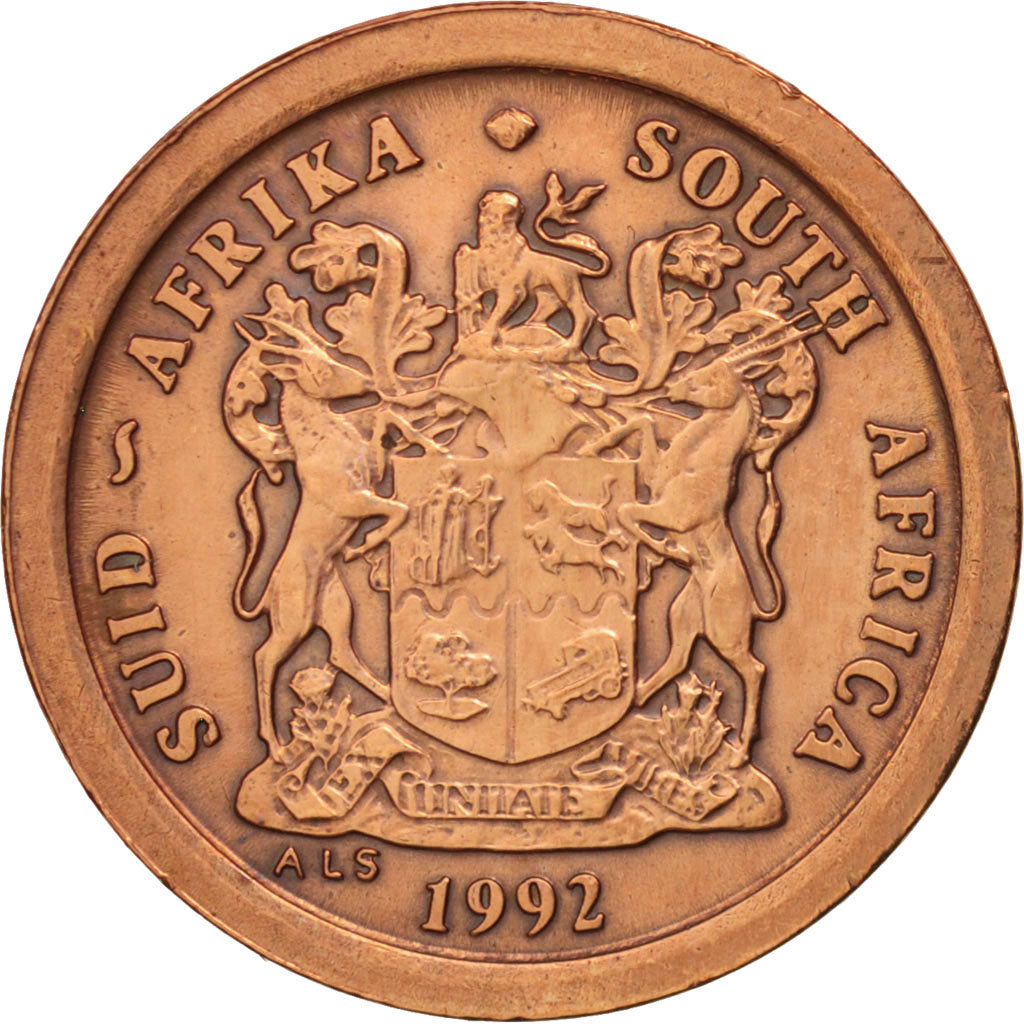 Munten, Zuid Afrika, 2 Cents, 1992, ZF+, Copper Plated Steel, KM:133
