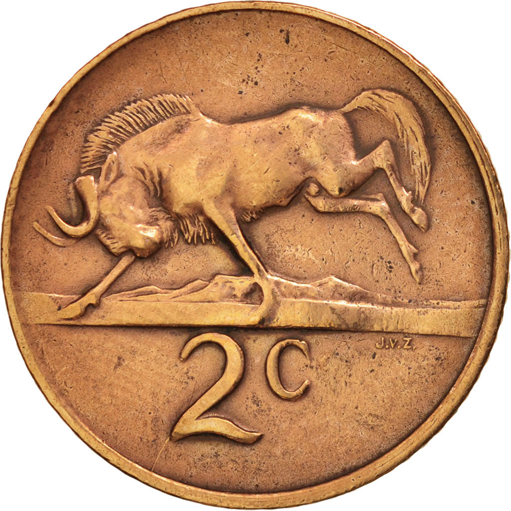 South Africa, 2 Cents, 1965, EF(40-45), Bronze, KM:66.1