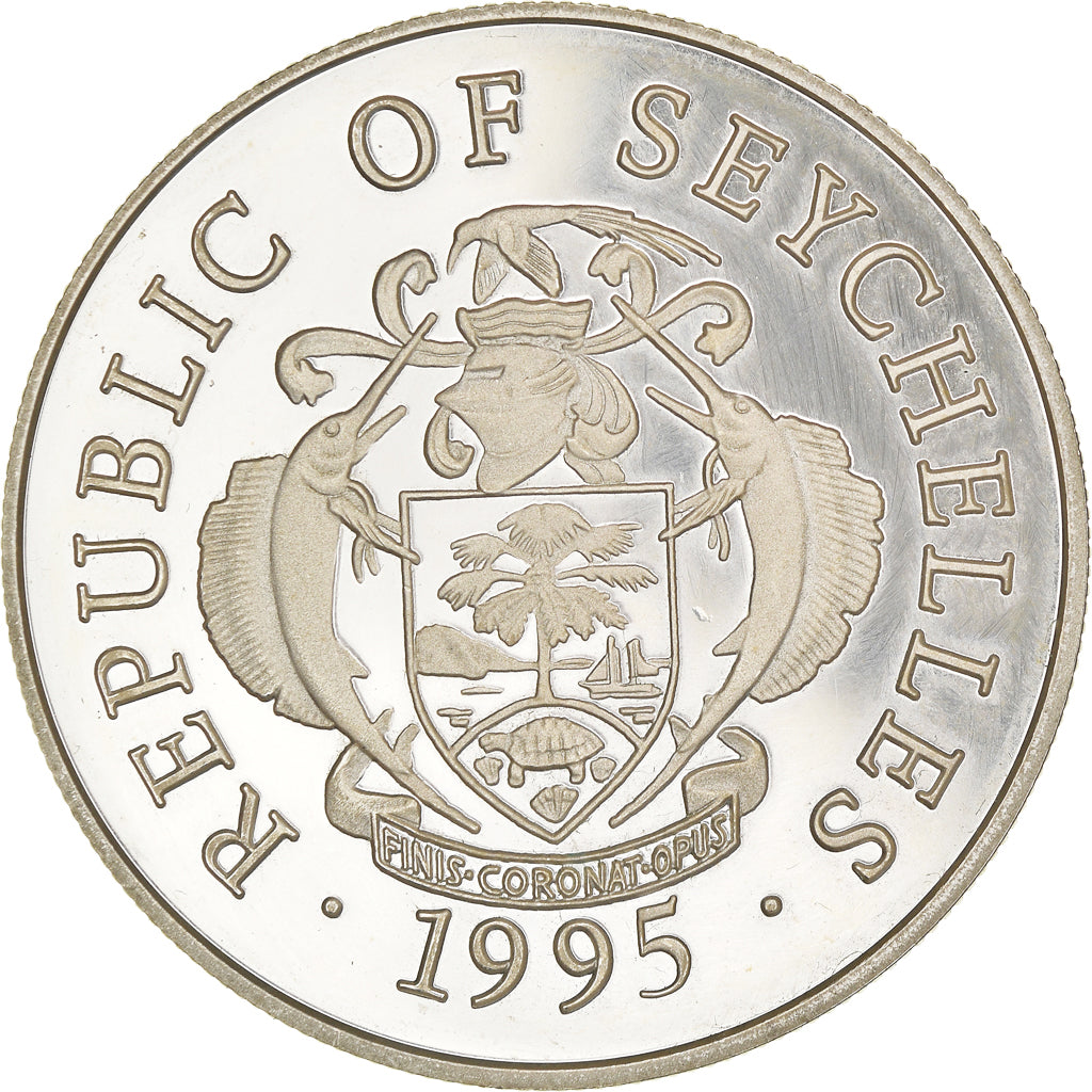 Coin, Seychelles, 25 Rupees, 1995, 1996 Olympic Games.BE, AU(55-58), Silver