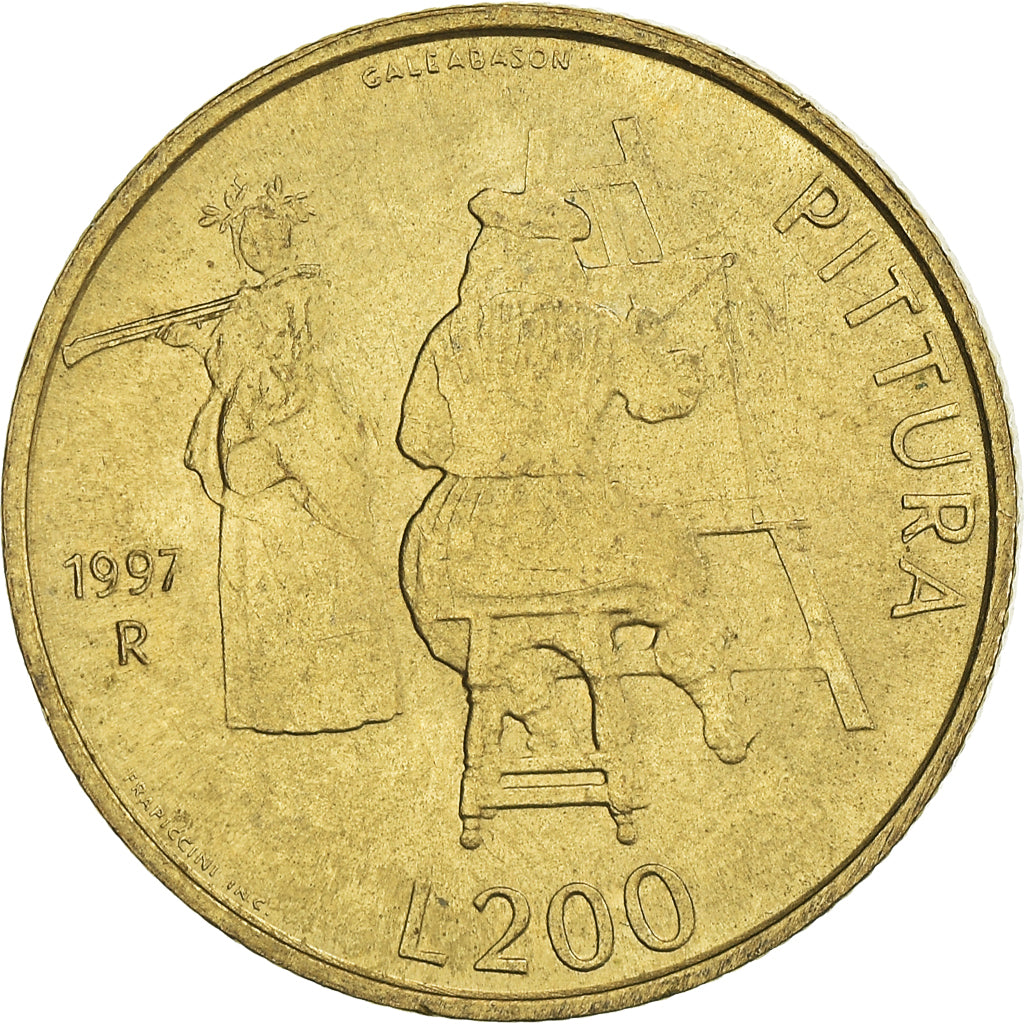 Moneda, San Marino, 200 Lire, 1997, BC+, Aluminio - bronce, KM:366