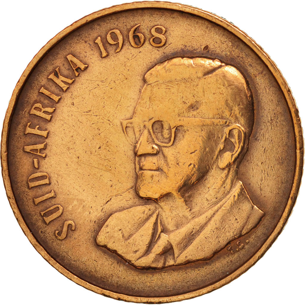 South Africa, 2 Cents, 1968, EF(40-45), Bronze, KM:75.2