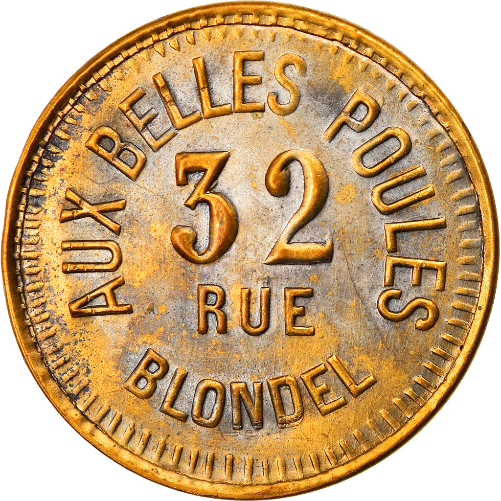 France, Token, Maison close, paris, Aux Belles Poules, 32 Rue Blondel
