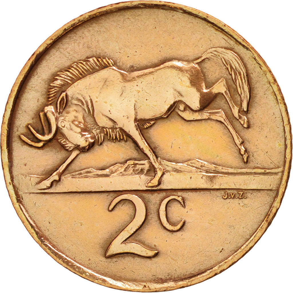 South Africa, 2 Cents, 1982, AU(50-53), Bronze, KM:110