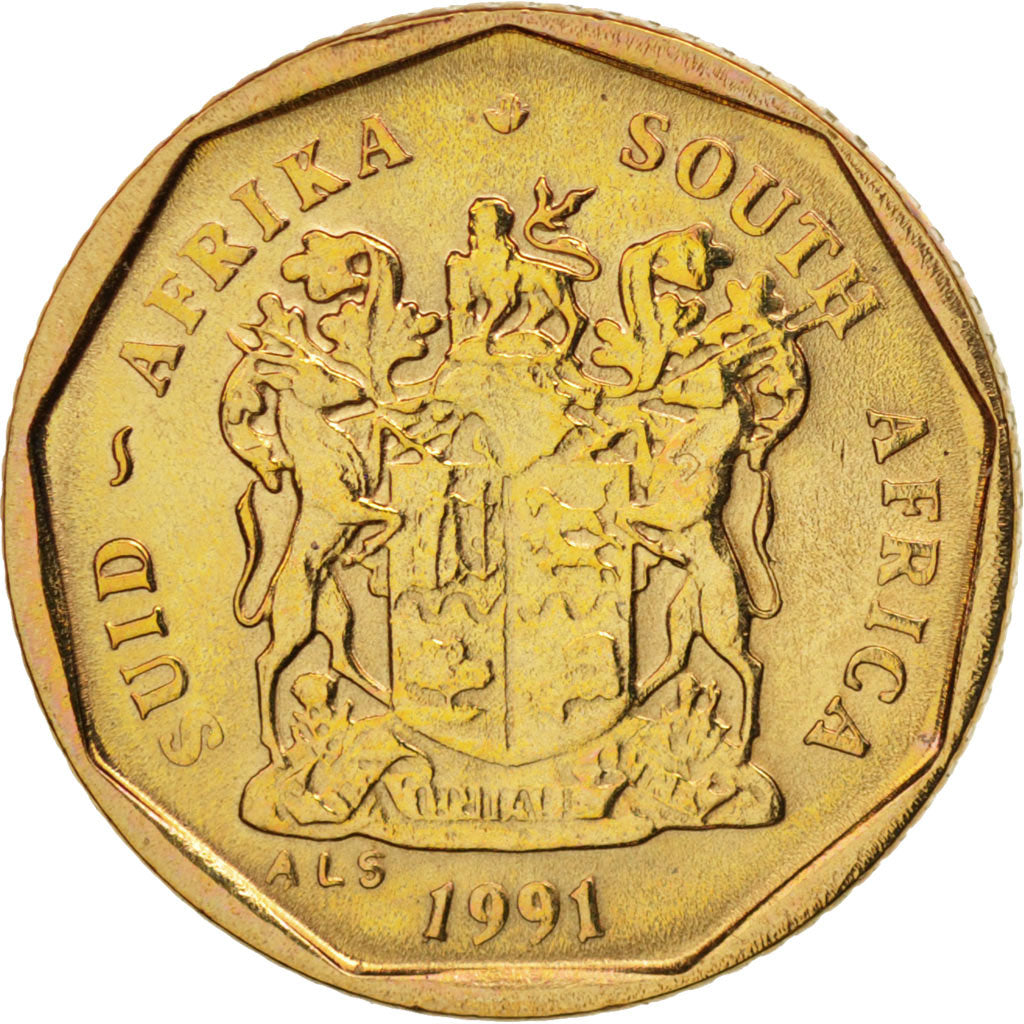 South Africa, 10 Cents, 1991, MS(63), Bronze Plated Steel, KM:135