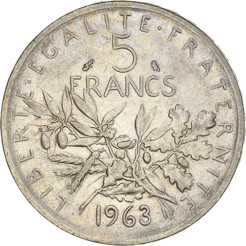 Moneta, Francia, Semeuse, 5 Francs, 1963, Paris, BB, Argento, KM:926