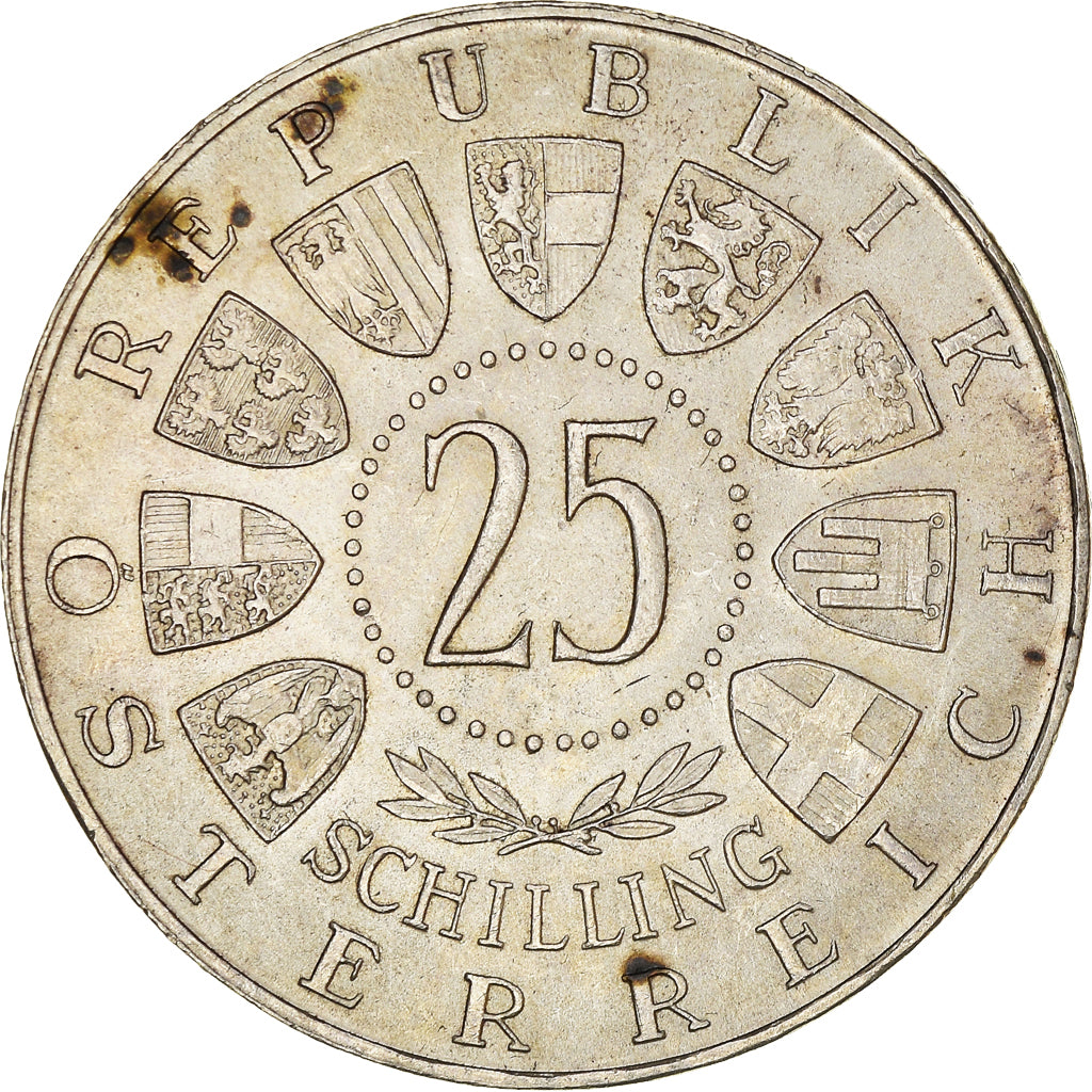 Coin, Austria, 25 Schilling, 1958, AU(50-53), Silver, KM:2884
