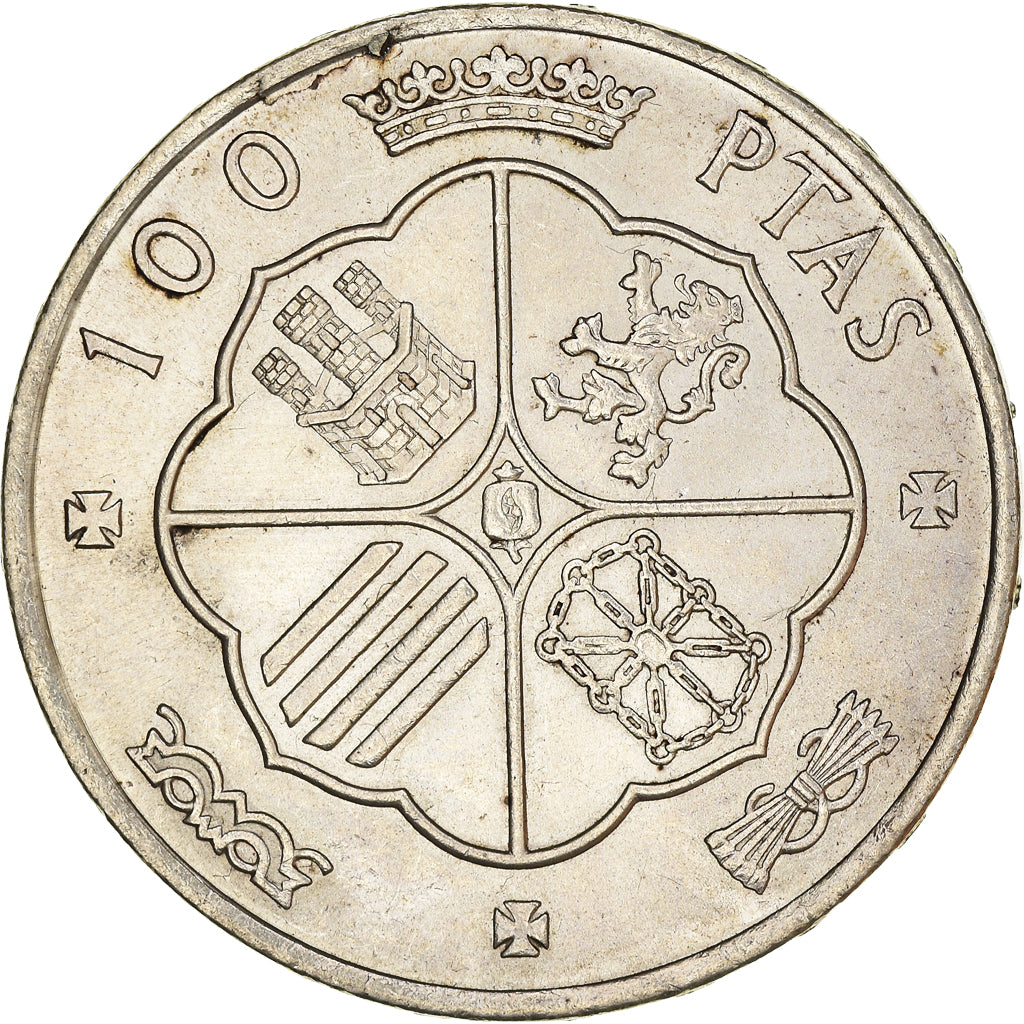 Coin, Spain, Caudillo and regent, 100 Pesetas, 1966, Madrid, AU(50-53), Silver
