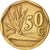 Coin, South Africa, 50 Cents, 1991, Pretoria, EF(40-45), Bronze Plated Steel