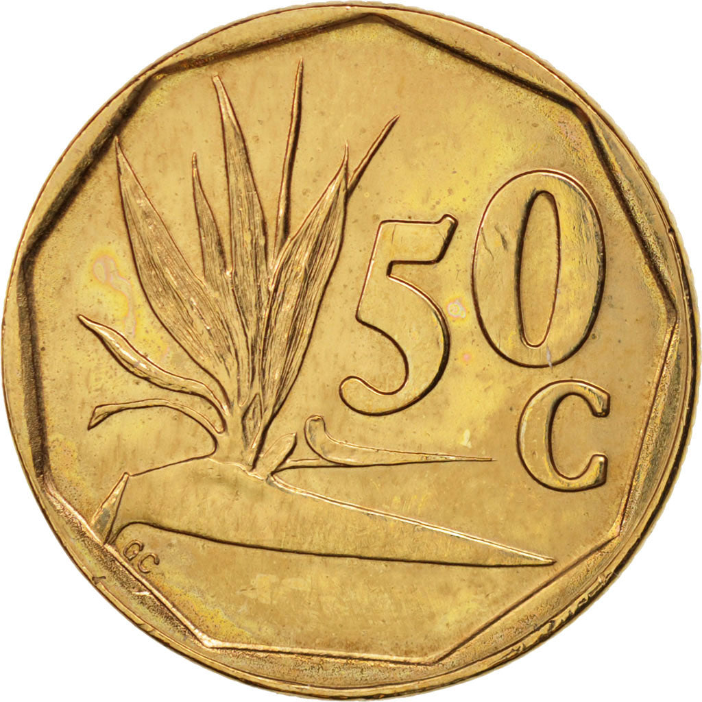 Coin, South Africa, 50 Cents, 1992, Pretoria, AU(55-58), Bronze Plated Steel