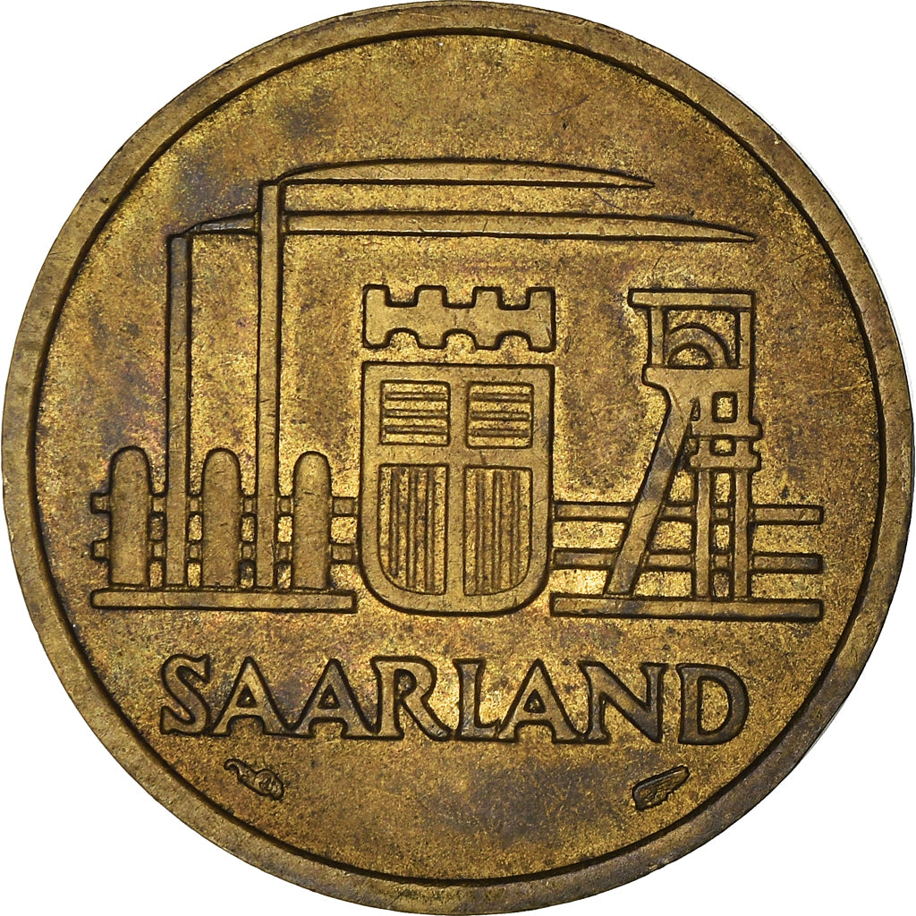 Moneta, SAARLAND, 20 Franken, 1954, Paris, BB, Alluminio-bronzo, KM:2, Gadoury:2