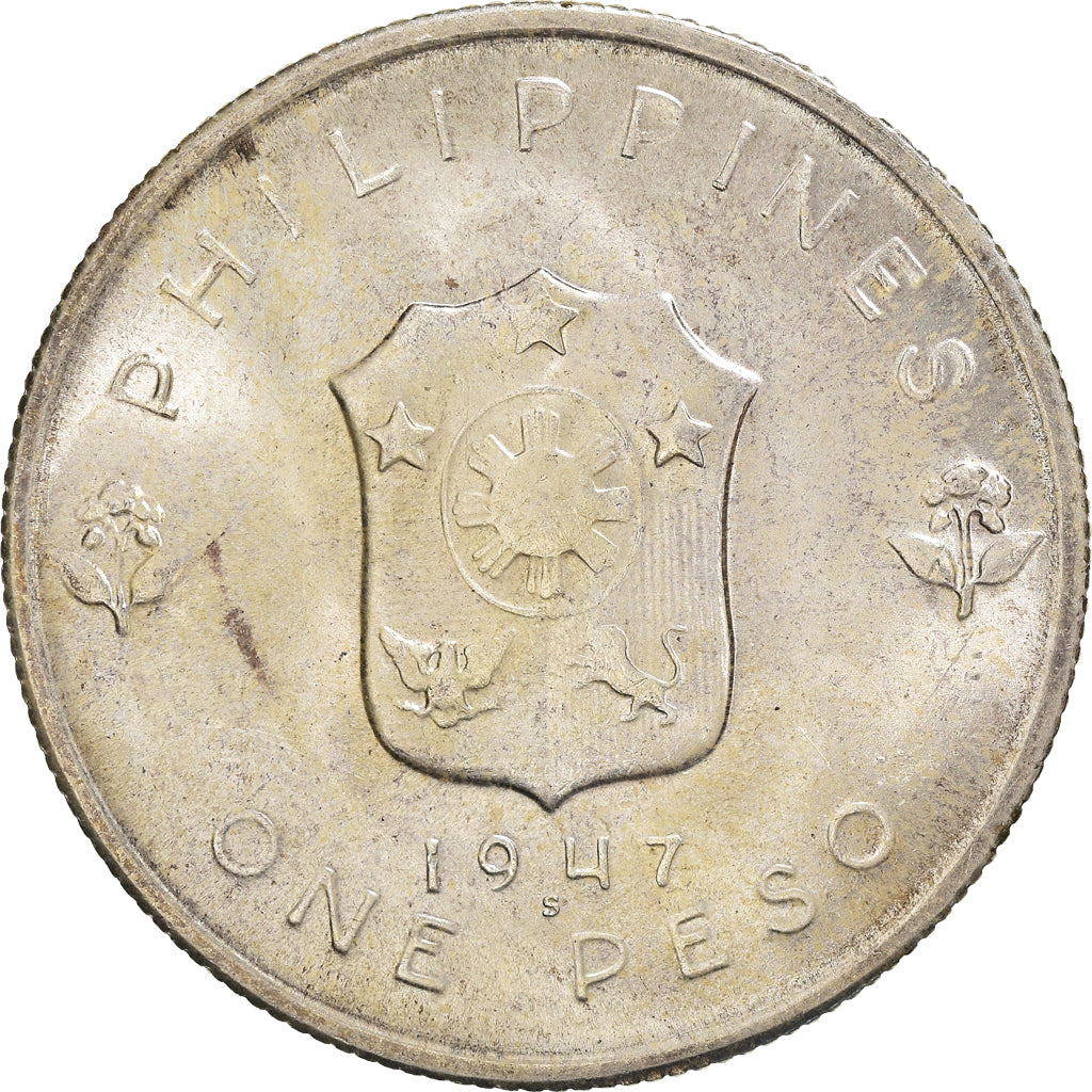 Coin, Philippines, Peso, 1947, AU(50-53), Silver, KM:185
